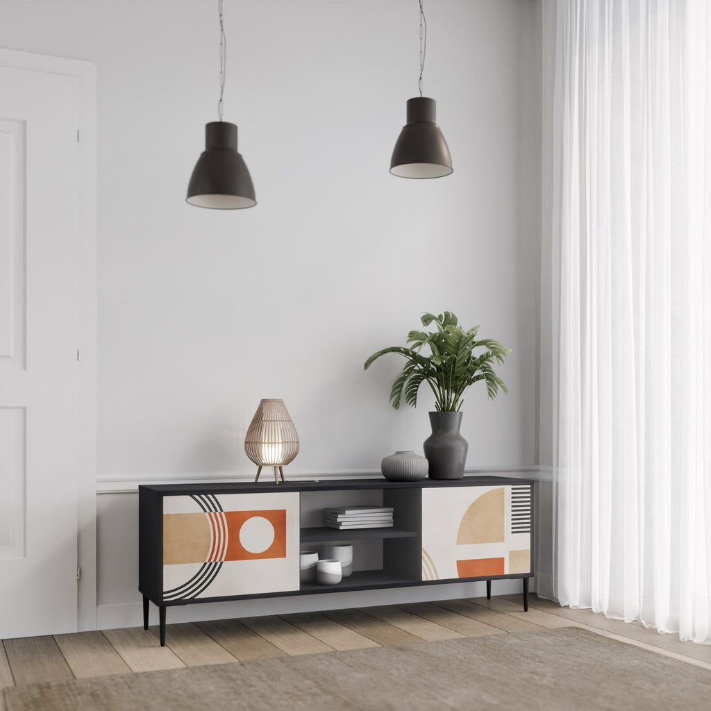 SPACE AROUND TV-Lowboard mit 2 Türen in Schwarz