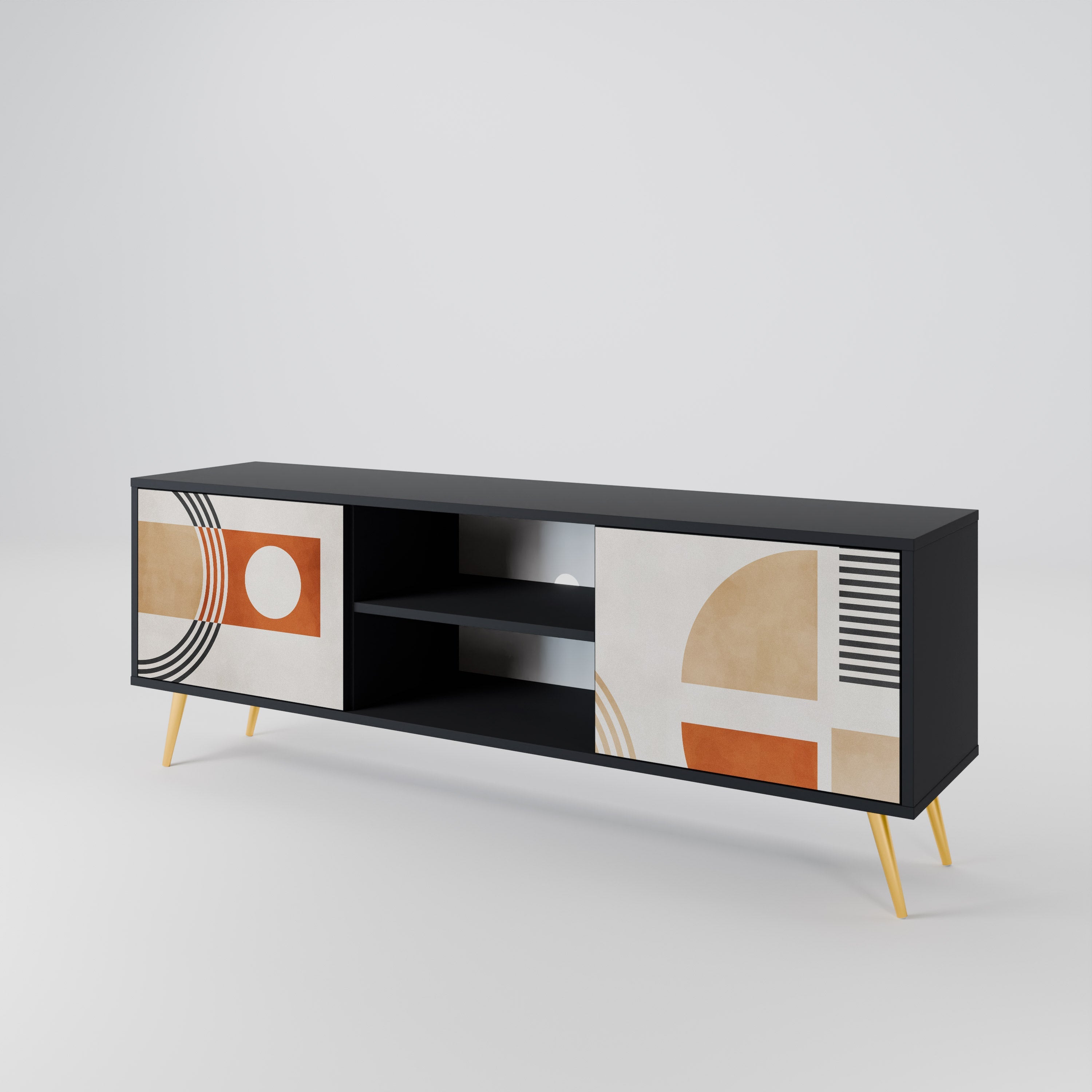 SPACE AROUND TV-Lowboard mit 2 Türen in Schwarz