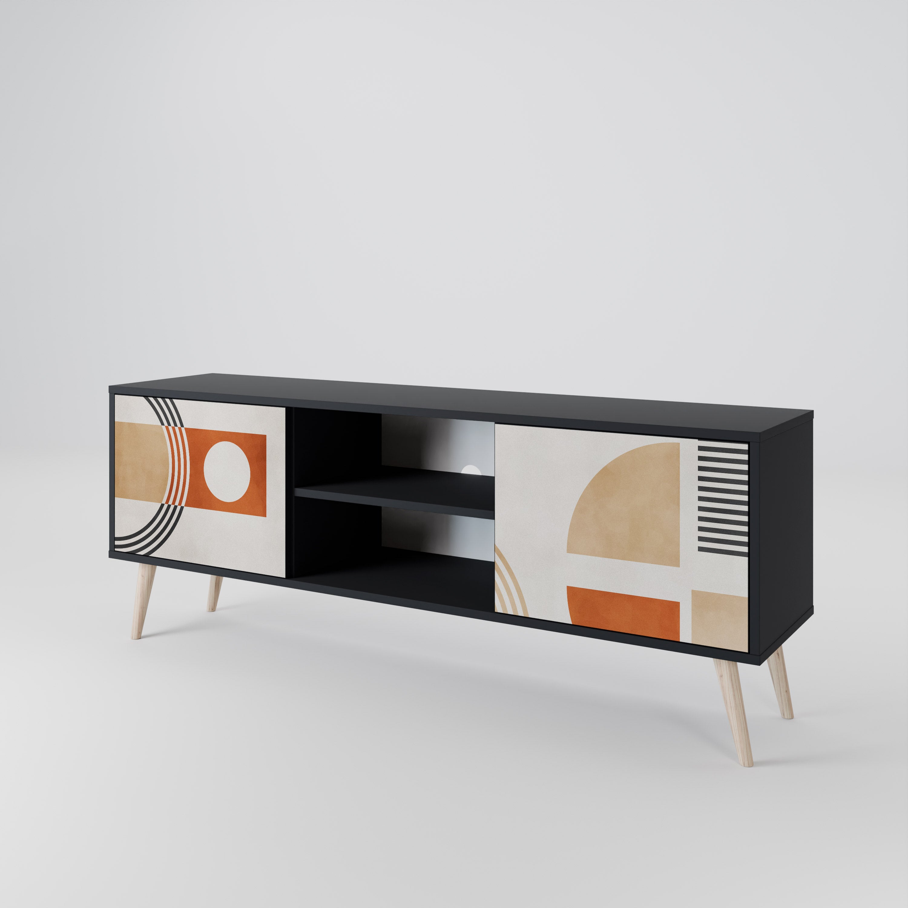 SPACE AROUND TV-Lowboard mit 2 Türen in Schwarz