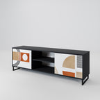 CIRCLE RHYTM TV-Lowboard mit 2 Türen in Schwarz