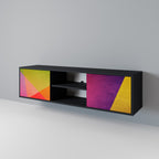 VIVID GEOMETRY TV-Lowboard mit 2 Türen in Schwarz