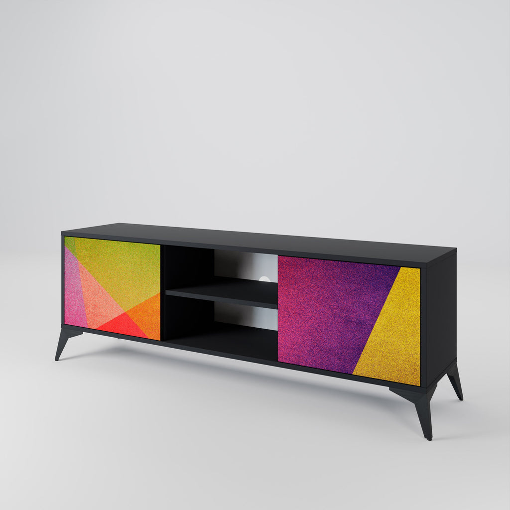 VIVID GEOMETRY TV-Lowboard mit 2 Türen in Schwarz