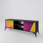 VIVID GEOMETRY TV-Lowboard mit 2 Türen in Schwarz