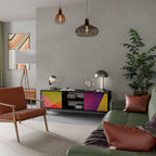 VIVID GEOMETRY TV-Lowboard mit 2 Türen in Schwarz