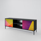 VIVID GEOMETRY TV-Lowboard mit 2 Türen in Schwarz