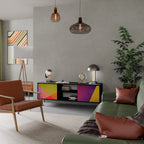 VIVID GEOMETRY TV-Lowboard mit 2 Türen in Schwarz