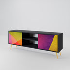 VIVID GEOMETRY TV-Lowboard mit 2 Türen in Schwarz