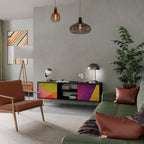 VIVID GEOMETRY TV-Lowboard mit 2 Türen in Schwarz