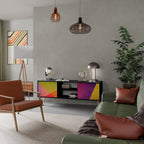 VIVID GEOMETRY TV-Lowboard mit 2 Türen in Schwarz