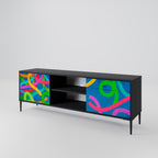 STREAMER TANGLE TV-Lowboard mit 2 Türen in Schwarz