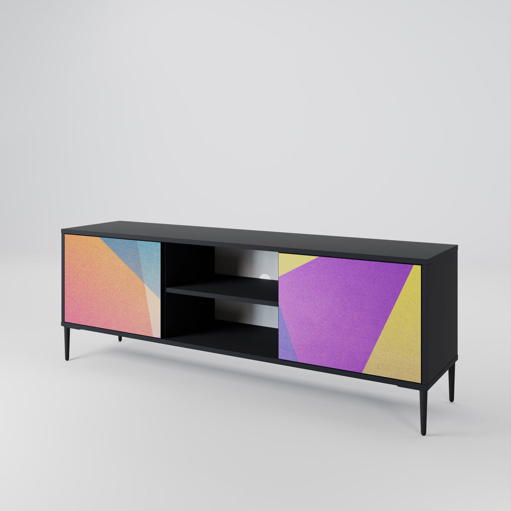 BRIGHT GEOMETRY TV-Lowboard mit 2 Türen in Schwarz