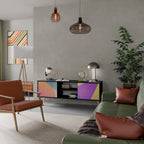 BRIGHT GEOMETRY TV-Lowboard mit 2 Türen in Schwarz