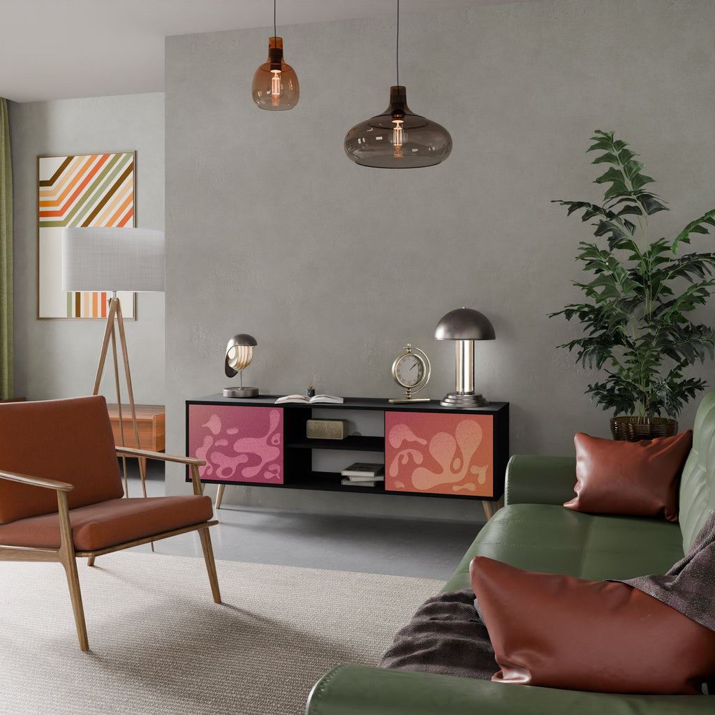 IRREGULAR PINK TV-Lowboard mit 2 Türen in Schwarz