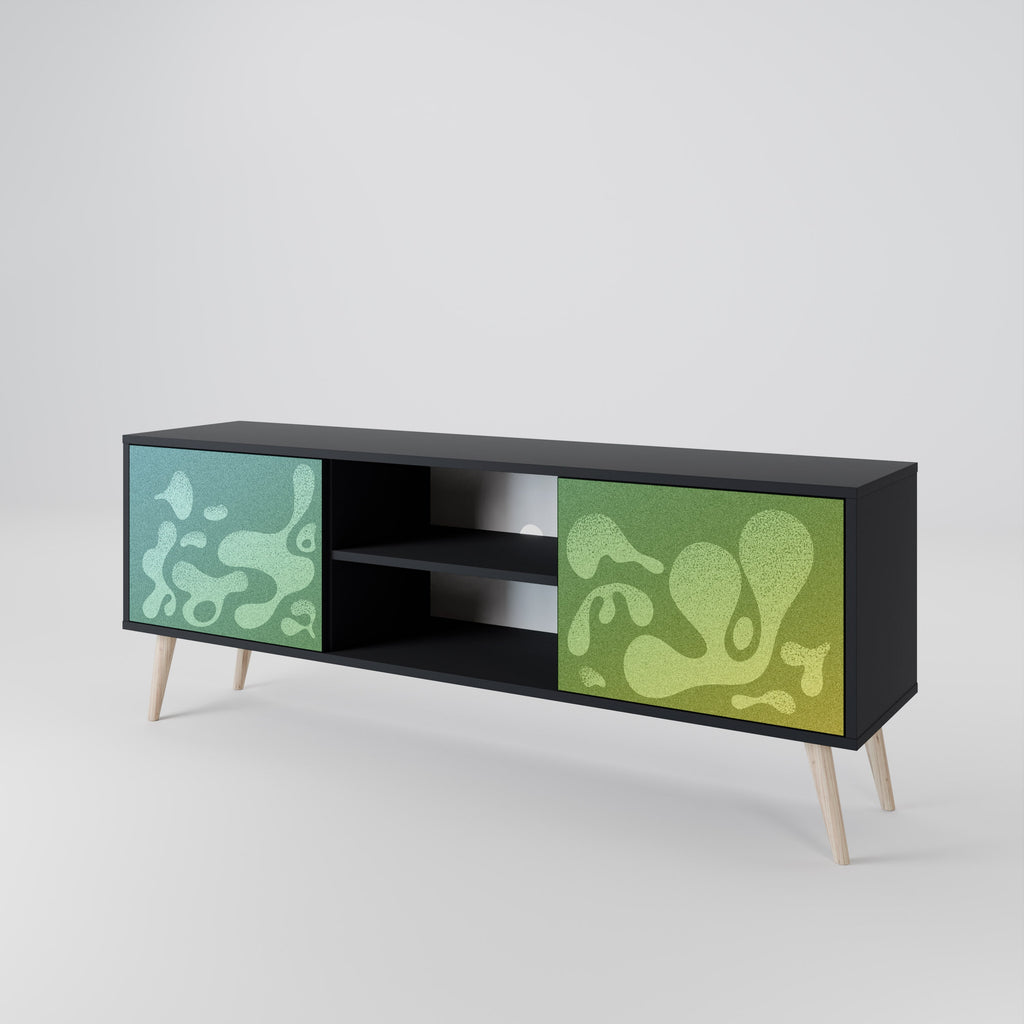 IRREGULAR BLUE TV-Lowboard mit 2 Türen in Schwarz