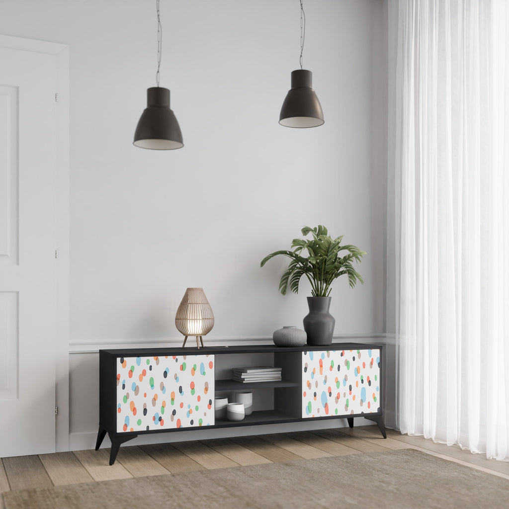 ENERGETIC SPOTS TV-Lowboard mit 2 Türen in Schwarz