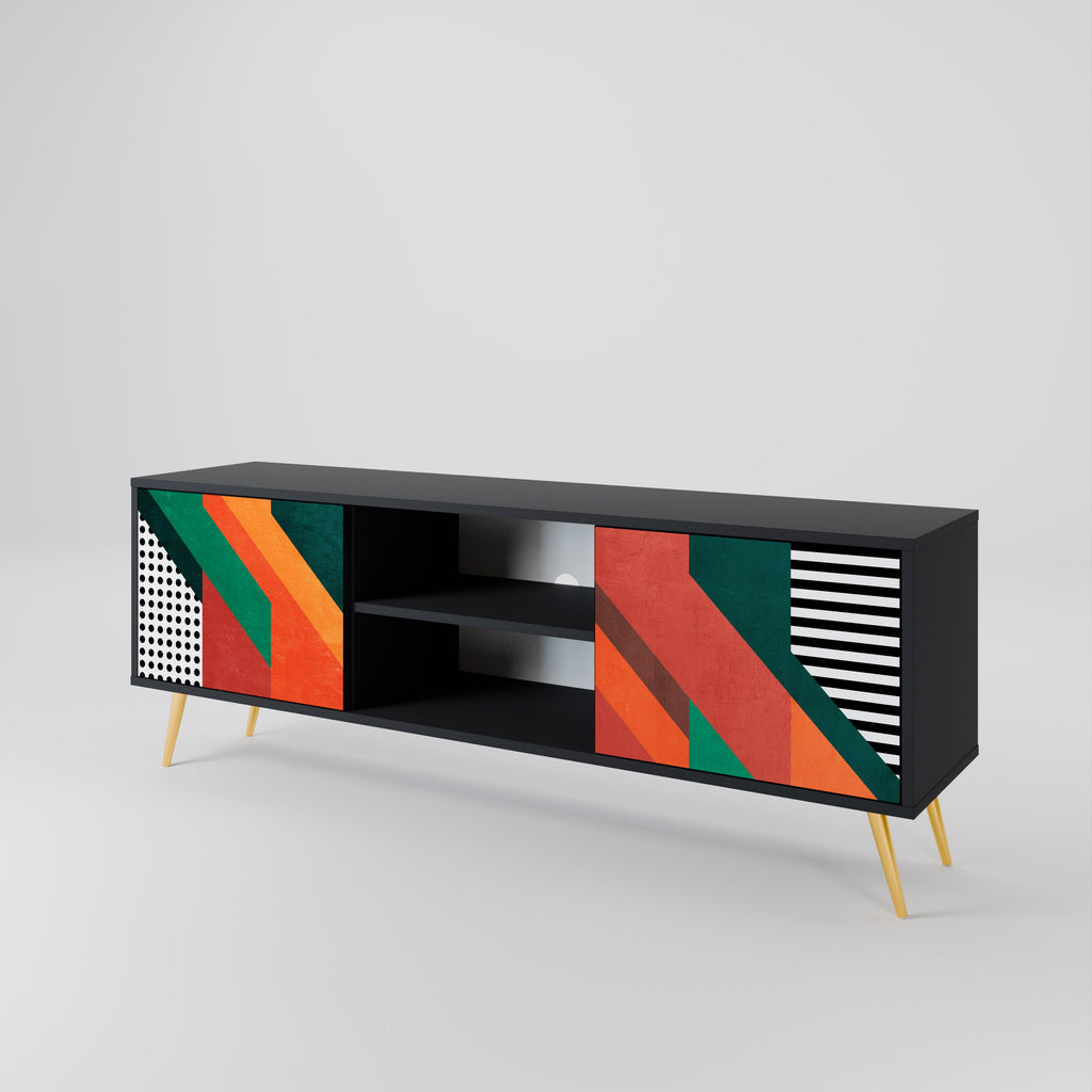 MAKESHIFT ARTISTRY TV-Lowboard mit 2 Türen in Schwarz