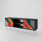 MAKESHIFT ARTISTRY TV-Lowboard mit 2 Türen in Schwarz