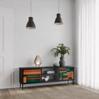 EARTHY FIGURES TV-Lowboard mit 2 Türen in Schwarz