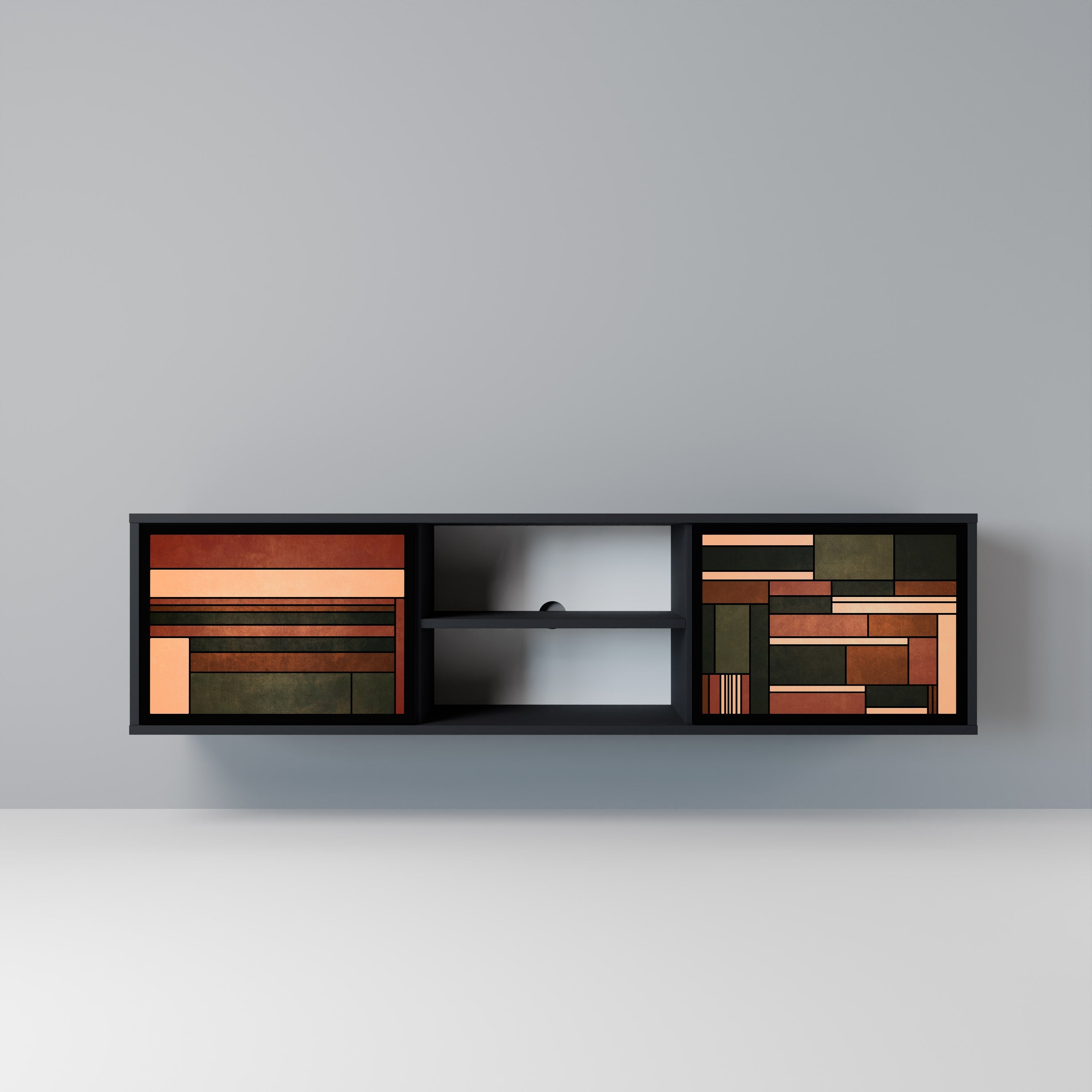 FIGURES OF NATURE TV-Lowboard mit 2 Türen in Schwarz