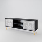 THAI GRAY TV-Lowboard mit 2 Türen in Schwarz