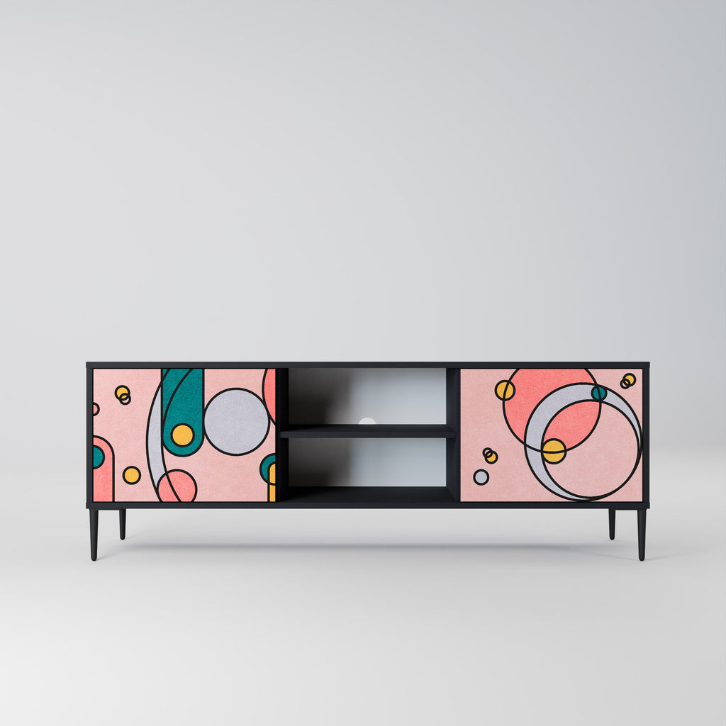 GOSSAMER ECHOES TV-Lowboard mit 2 Türen in Schwarz