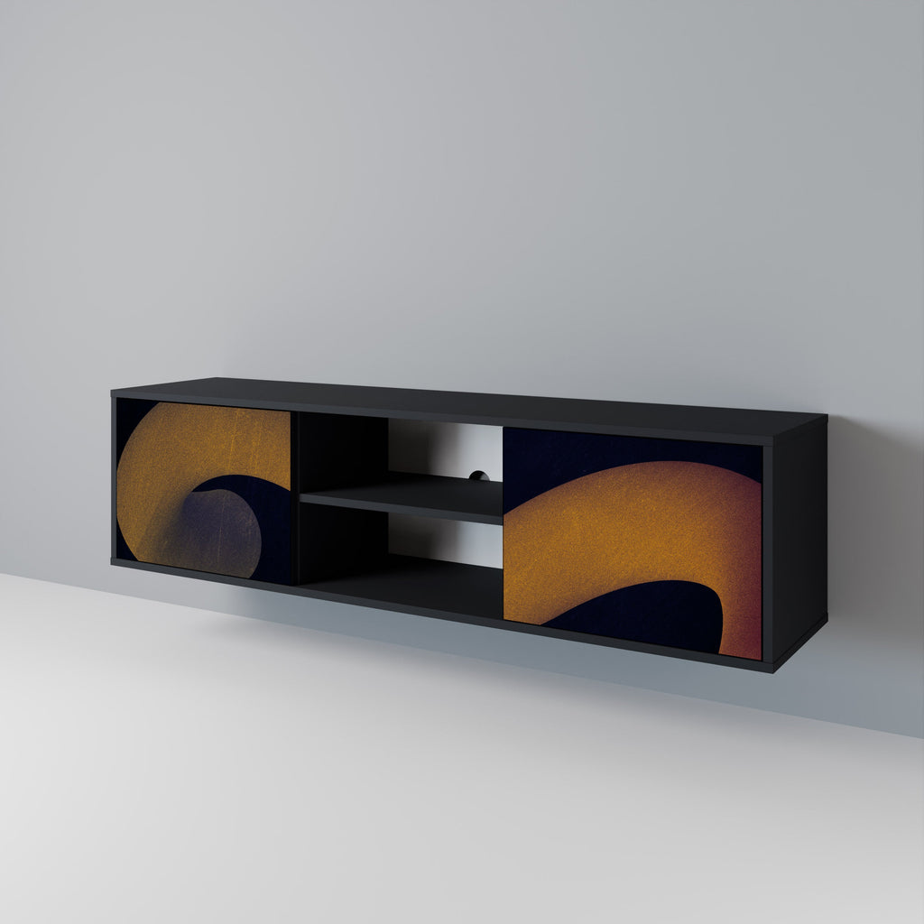 HOLLOW TIME TV-Lowboard mit 2 Türen in Schwarz