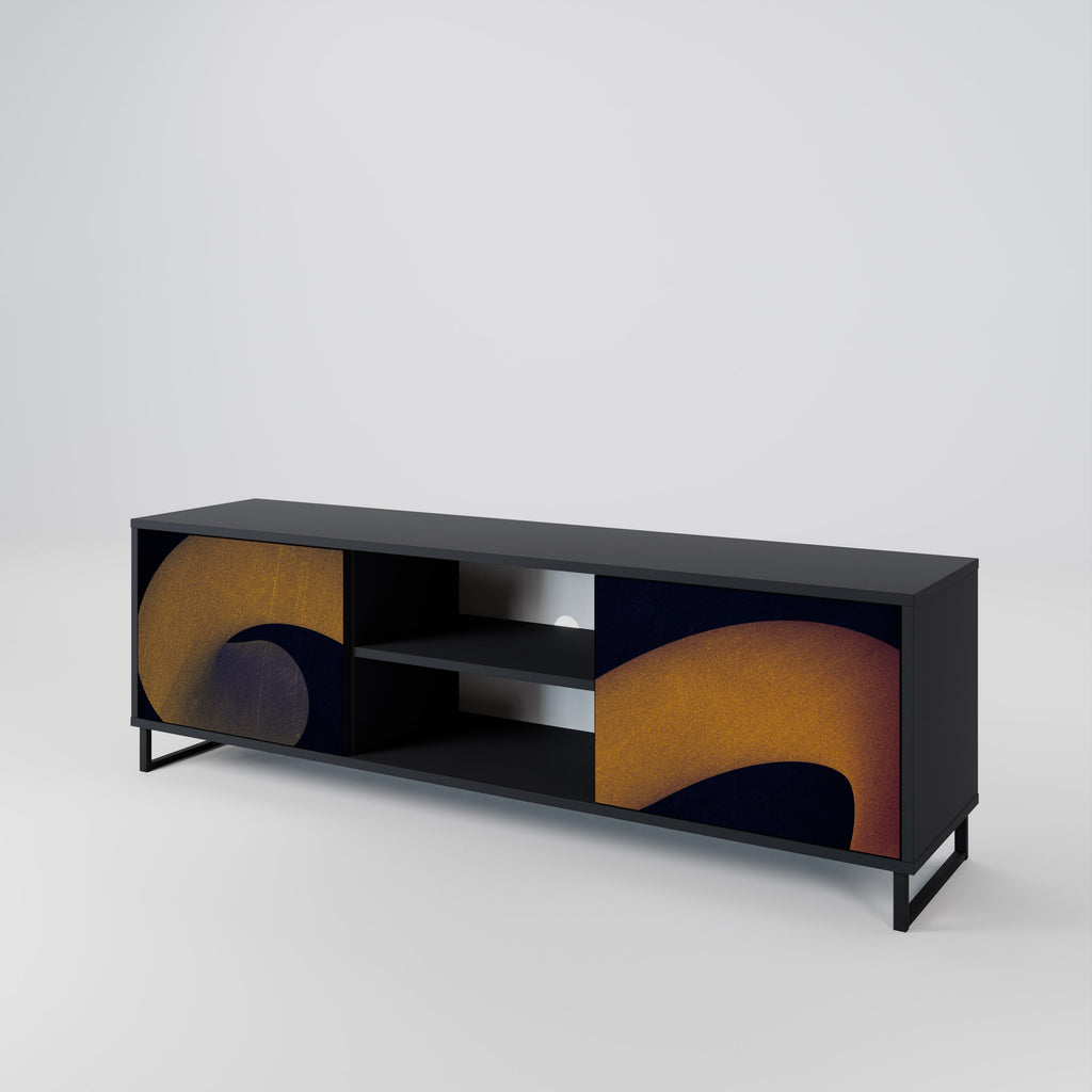 HOLLOW TIME TV-Lowboard mit 2 Türen in Schwarz