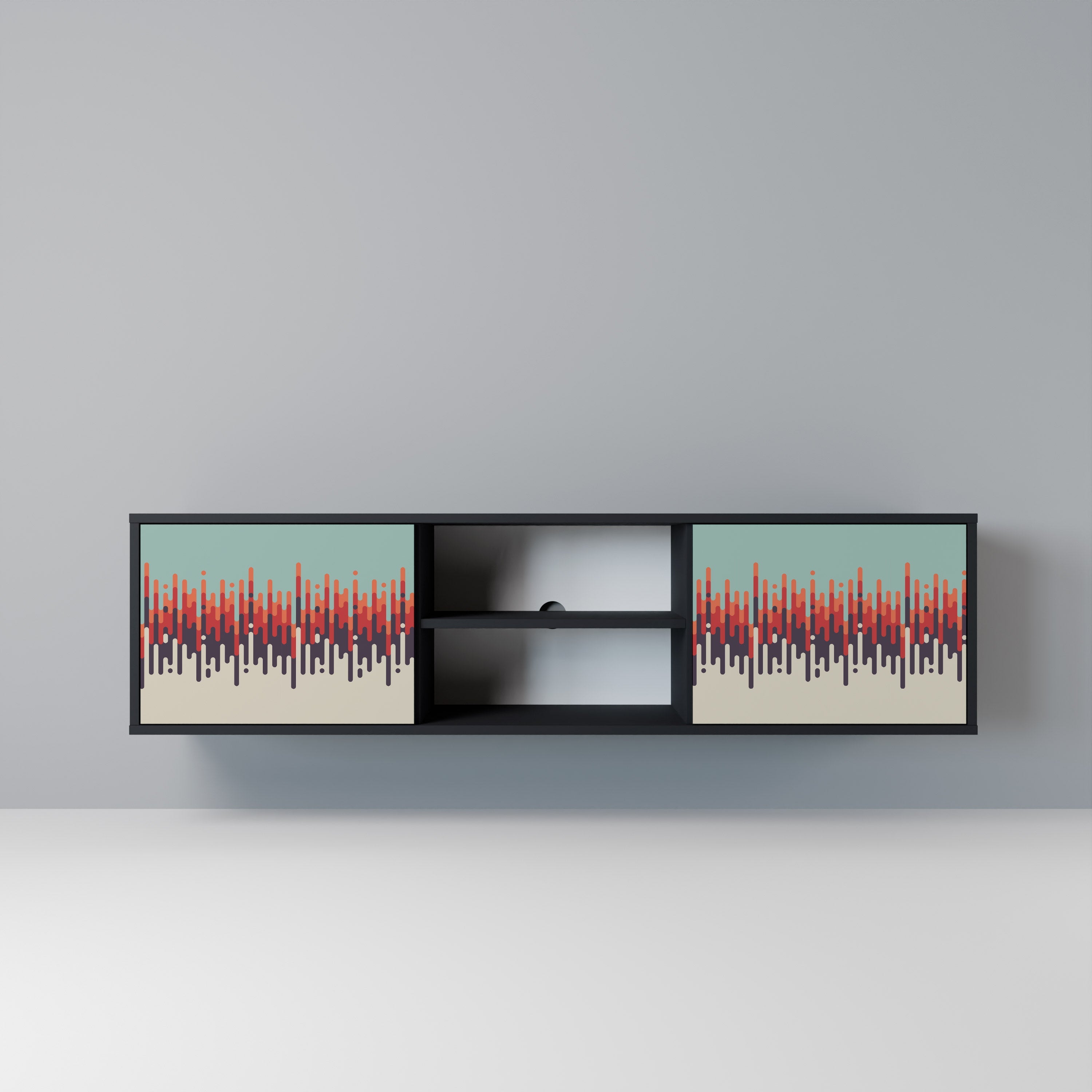 CHROMA CONTOURS TV-Lowboard mit 2 Türen in Schwarz