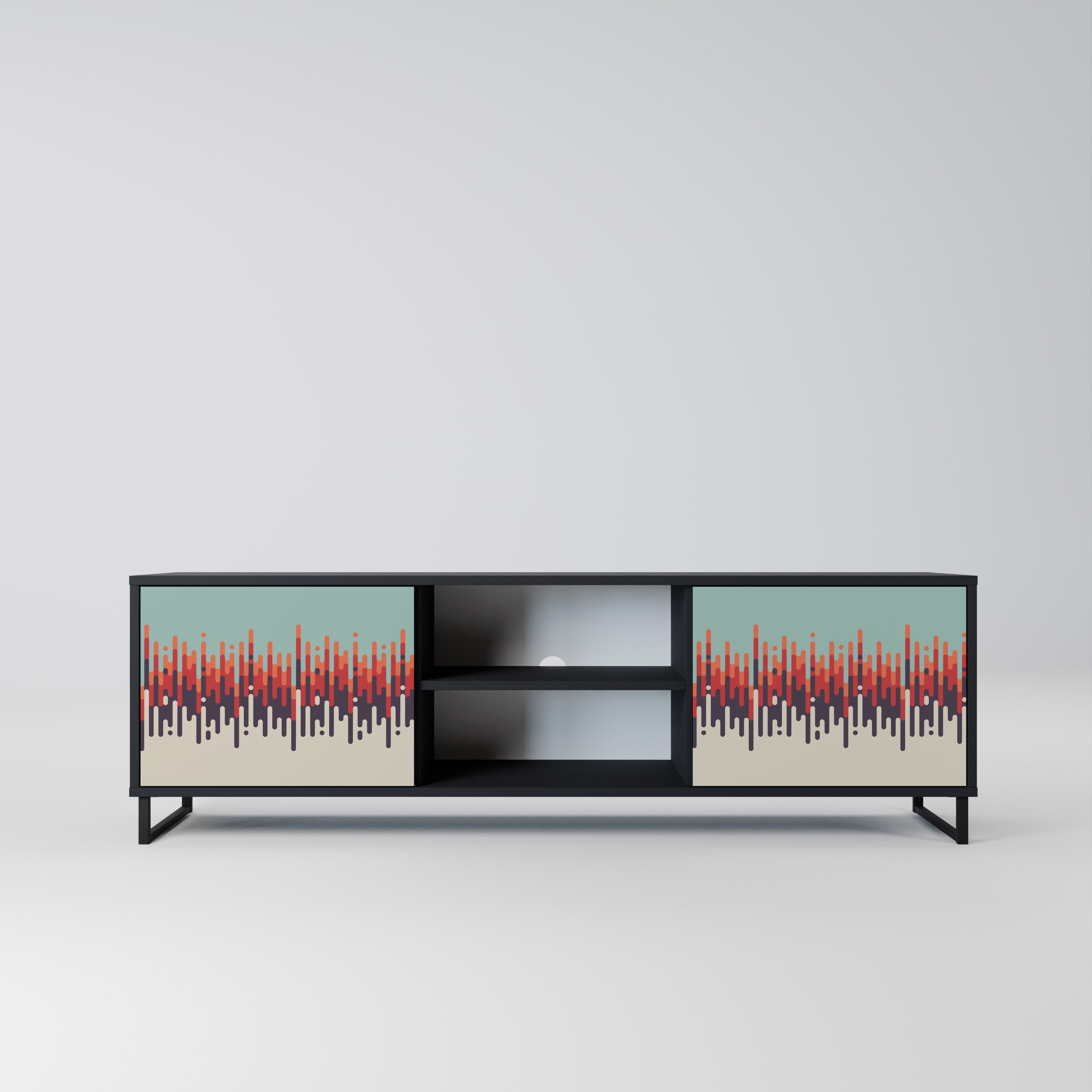 CHROMA CONTOURS TV-Lowboard mit 2 Türen in Schwarz