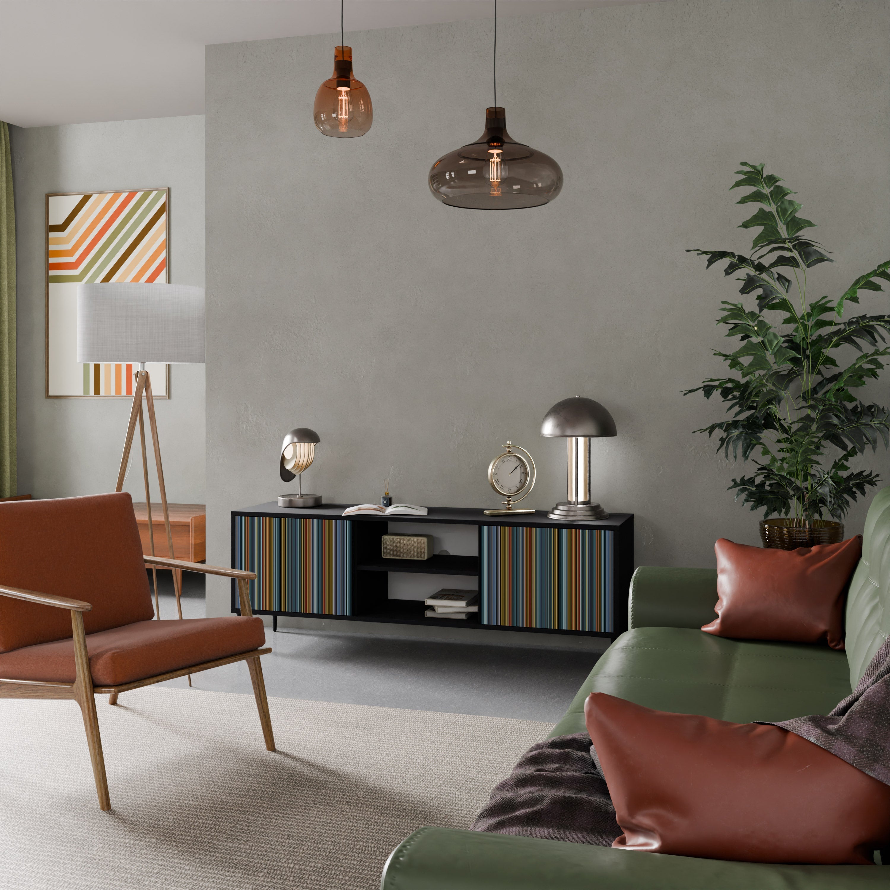 LINEOUT SPECTRUM TV-Lowboard mit 2 Türen in Schwarz