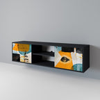 ABSTRACT FACES TV-Lowboard mit 2 Türen in Schwarz