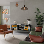 ABSTRACT FACES TV-Lowboard mit 2 Türen in Schwarz