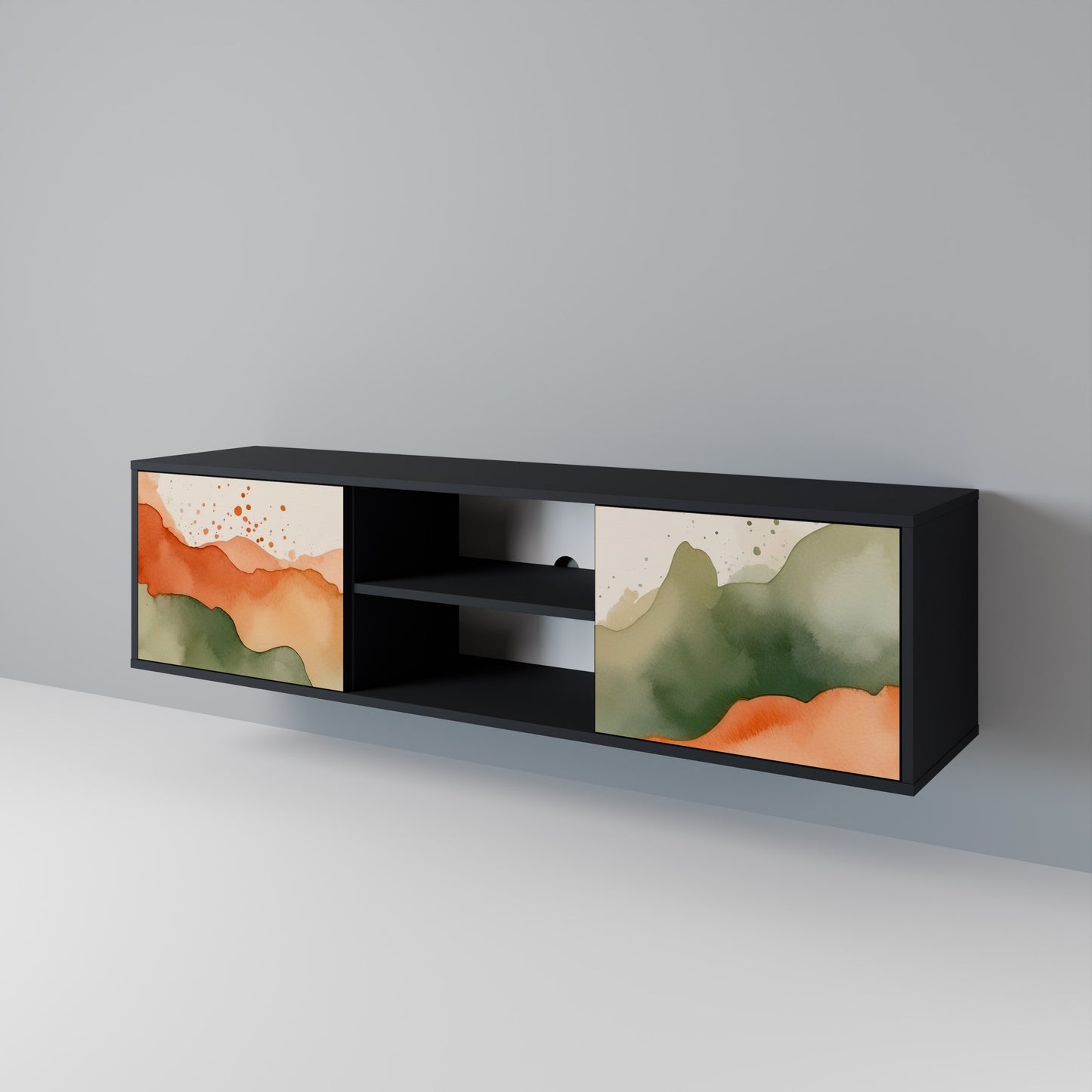 WATERCOLOUR PEAKS 2-türiges TV-Lowboard