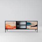ABSTRACT LANDSCAPE TV-Lowboard mit 2 Türen in Schwarz