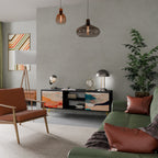 ABSTRACT LANDSCAPE TV-Lowboard mit 2 Türen in Schwarz