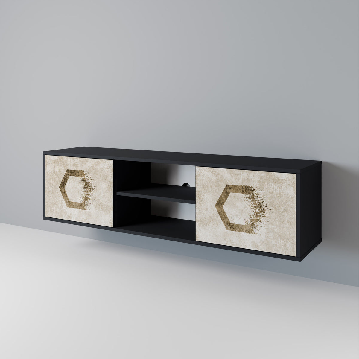 HEXAGONAL SHAPES 2-türiges TV-Lowboard