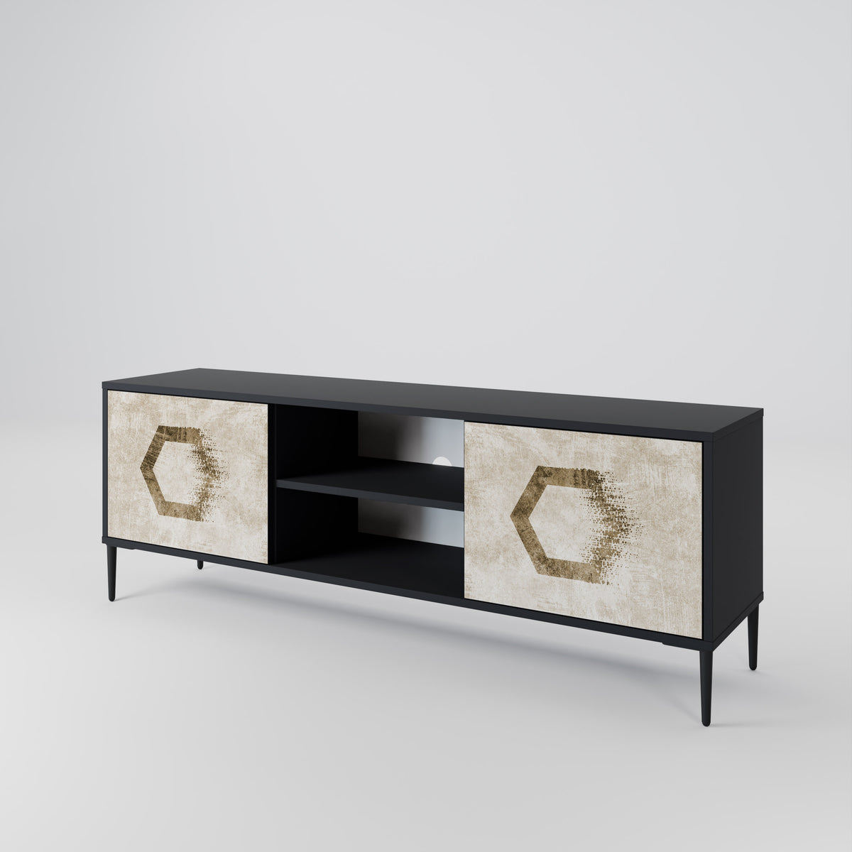 HEXAGONAL SHAPES 2-türiges TV-Lowboard