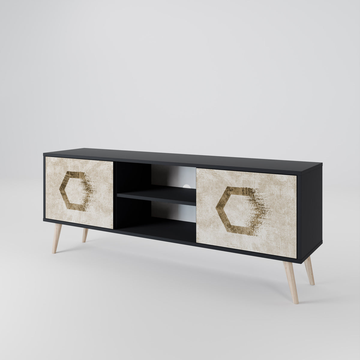 HEXAGONAL SHAPES 2-türiges TV-Lowboard