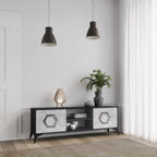 HEXAGONAL FIGURES TV-Lowboard mit 2 Türen in Schwarz