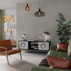 HEXAGONAL FIGURES TV-Lowboard mit 2 Türen in Schwarz