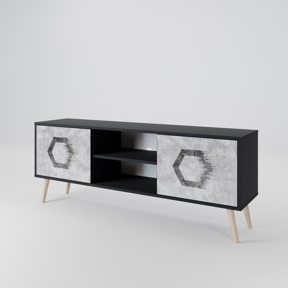 HEXAGONAL FIGURES 2-türiges TV-Lowboard