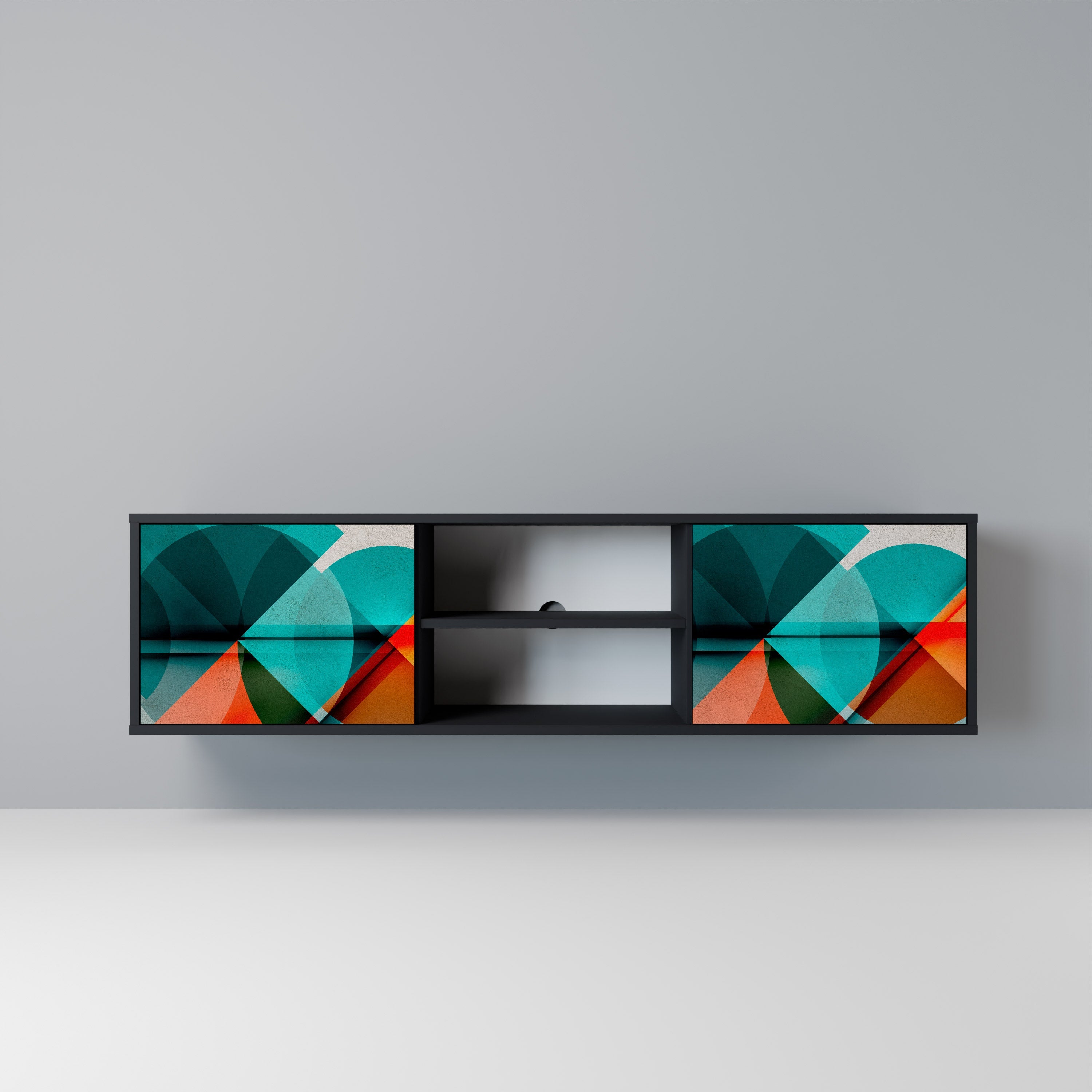 CIRCULAR RHAPSODY TV-Lowboard mit 2 Türen in Schwarz