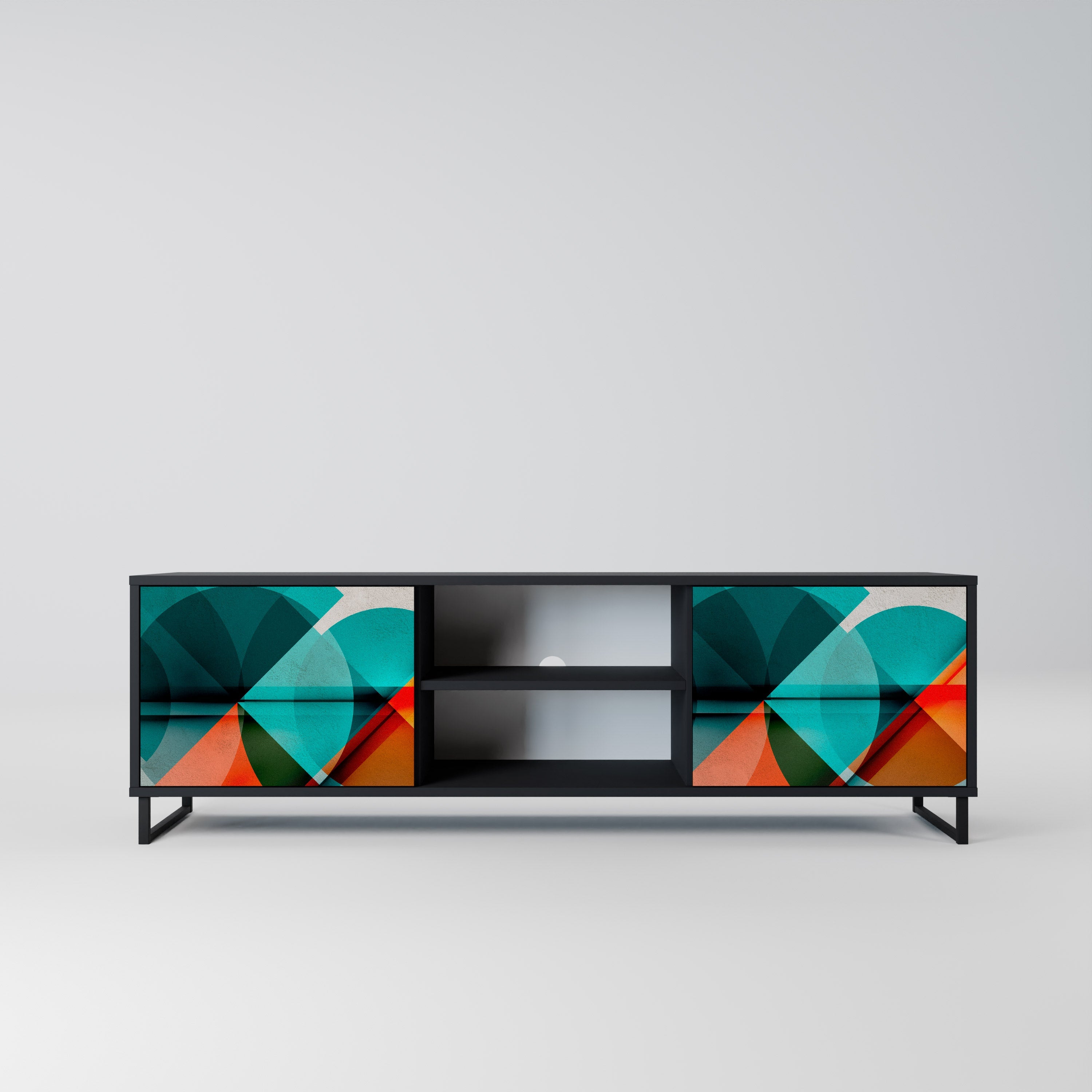 CIRCULAR RHAPSODY TV-Lowboard mit 2 Türen in Schwarz