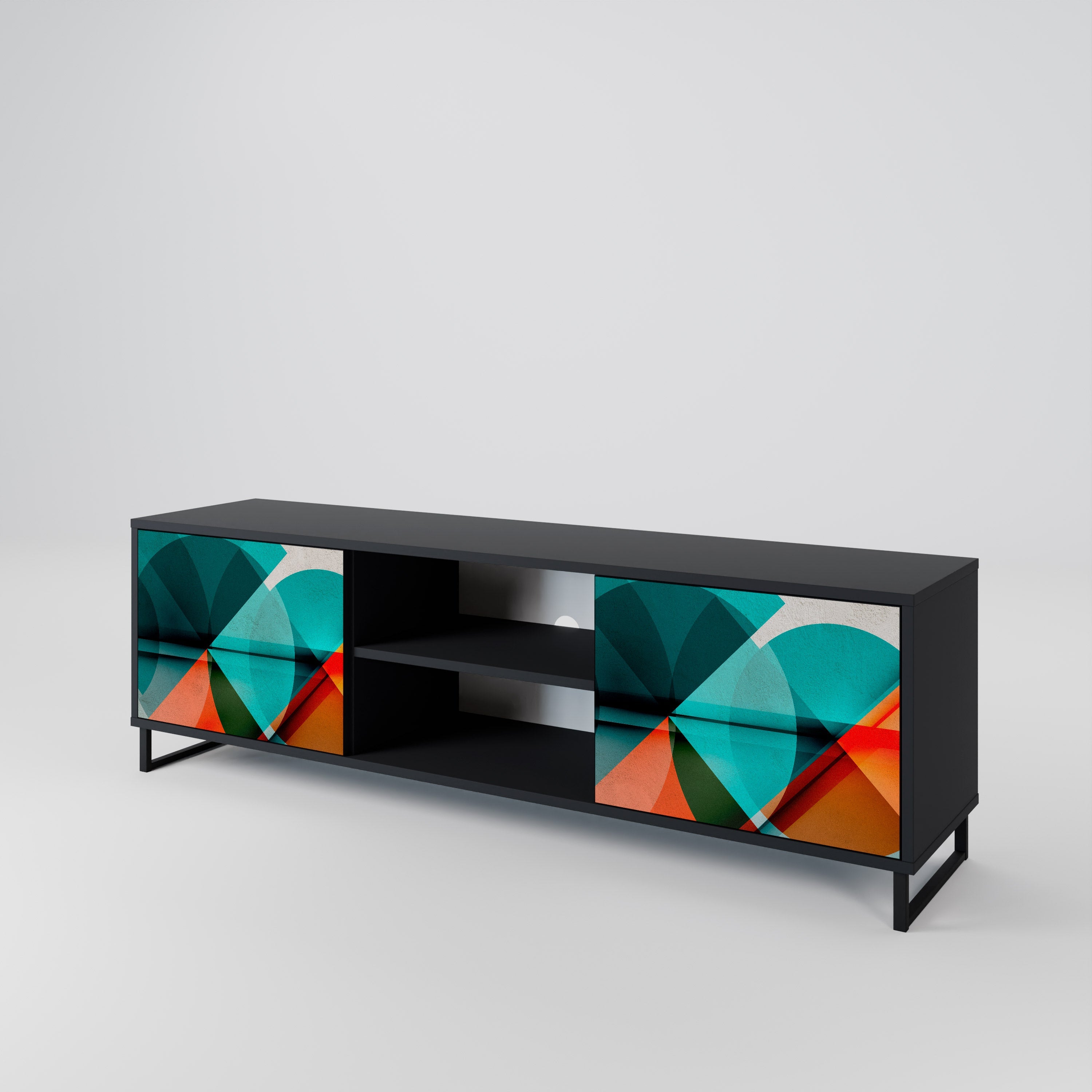 CIRCULAR RHAPSODY TV-Lowboard mit 2 Türen in Schwarz