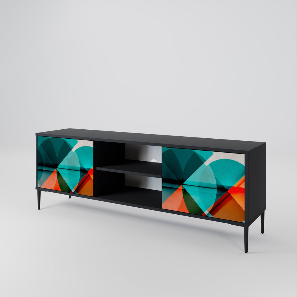 CIRCULAR RHAPSODY TV-Lowboard mit 2 Türen in Schwarz