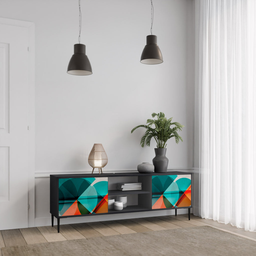 CIRCULAR RHAPSODY TV-Lowboard mit 2 Türen in Schwarz