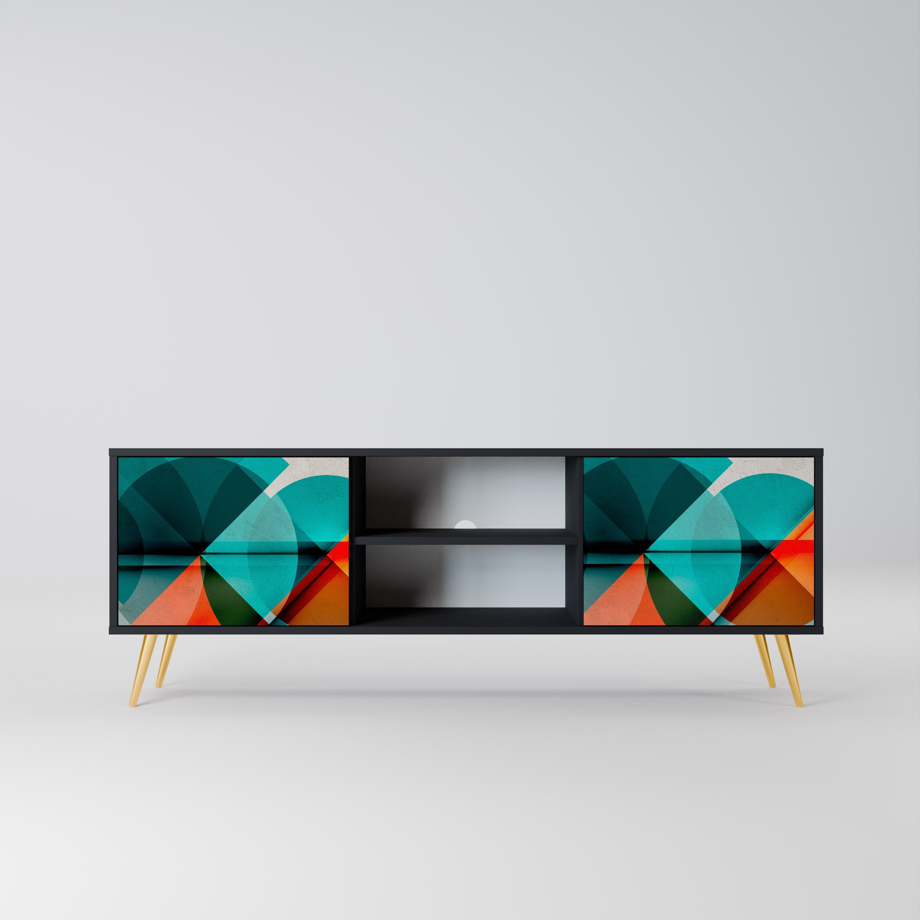 CIRCULAR RHAPSODY TV-Lowboard mit 2 Türen in Schwarz