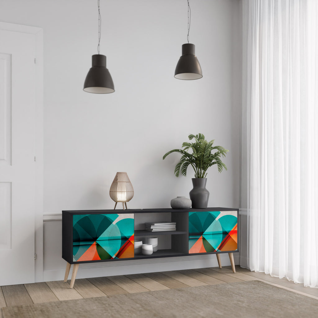 CIRCULAR RHAPSODY TV-Lowboard mit 2 Türen in Schwarz