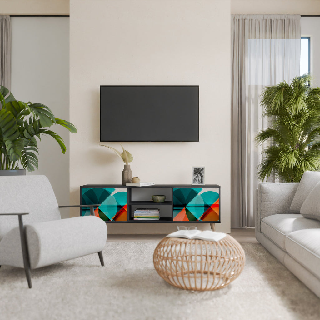 CIRCULAR RHAPSODY TV-Lowboard mit 2 Türen in Schwarz