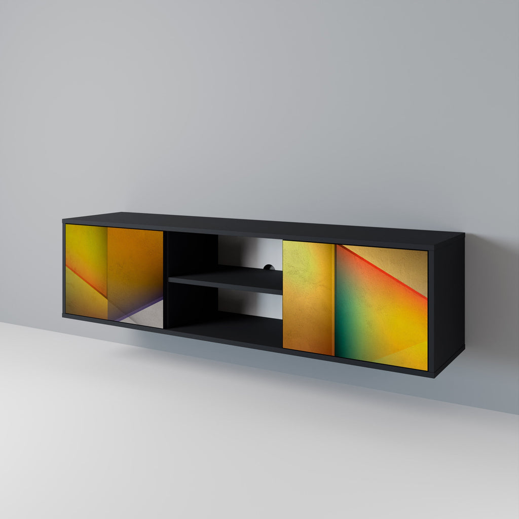 PIERCING SHARPNESS TV-Lowboard mit 2 Türen in Schwarz